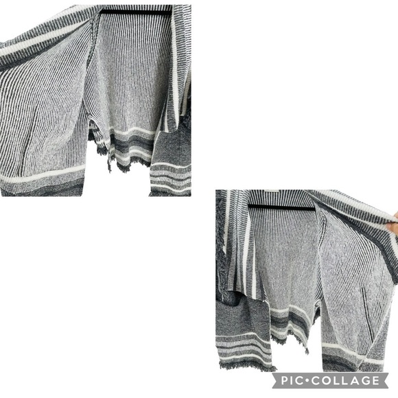 Anthropologie SaturdaySunday Portland Collar Gray Sweater/Cardigan w/Fringe - Picture 10 of 14